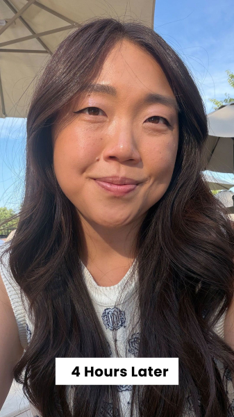 Christa Lee 4 hours after applying the CoverGirl Outlast LipStain